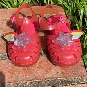 Mini Melissa rainbow star jelly shoes